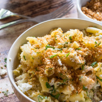 Pasta with Cauliflower, Caramelized Onions, and Feta
