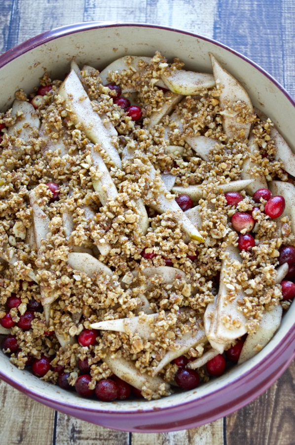 Nutty Pear and Cranberry Crisp - Fashionable Foods