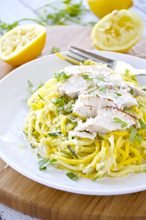Creamy Lemon Zoodles with Chicken