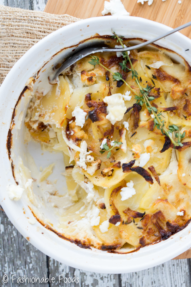 Caramelized Fennel and Goat Cheese Scalloped Potatoes