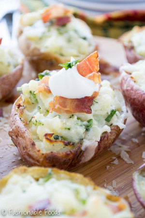 Loaded Twice Baked Potatoes - Fashionable Foods