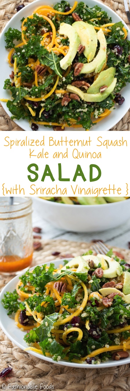 Spiralized Butternut Squash, Kale, and Quinoa Salad