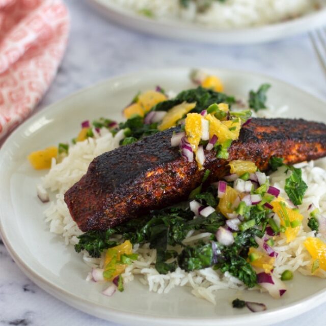 Blackened Salmon with Orange Salsa