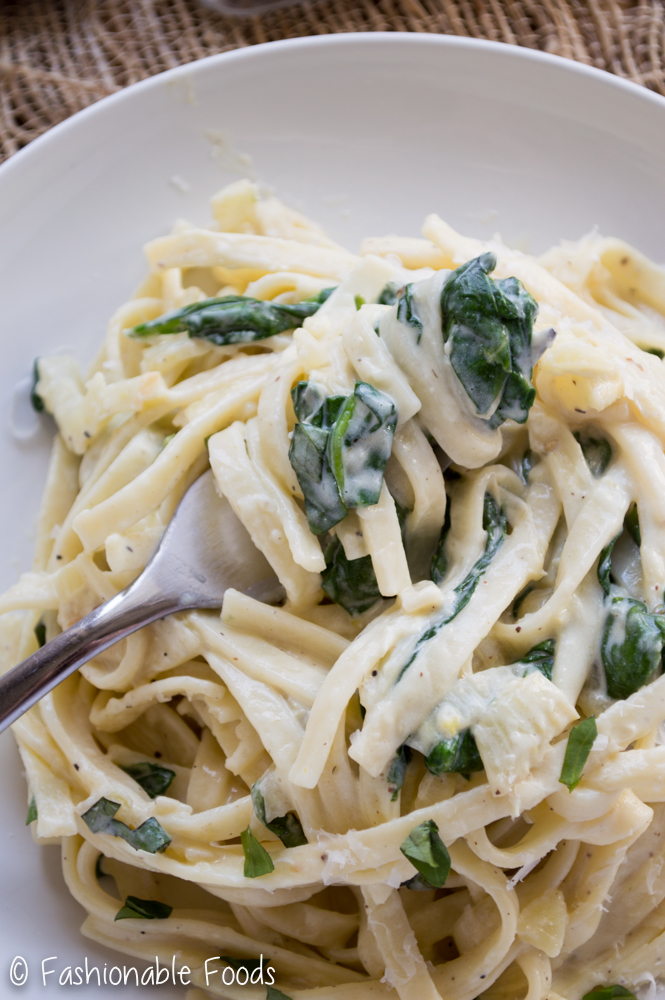 Creamy Parmesan Fettuccine with Spinach and Fennel - Fashionable Foods