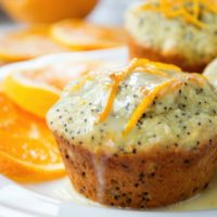 Orange Poppy Seed Muffins {with Orange Yogurt Glaze}