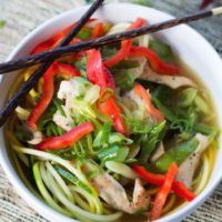 Spicy Thai Chicken Zoodle Soup