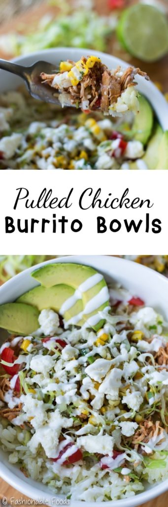 Pulled Chicken Burrito Bowls