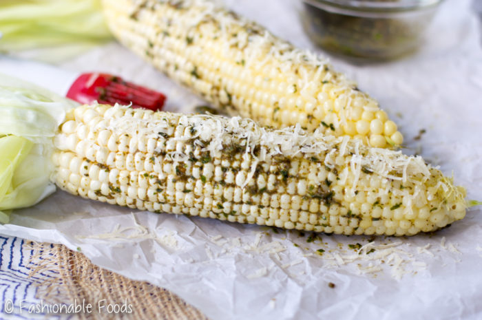 roasted-sweet-corn-with-pesto-butter