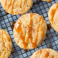 Brown Butter Pumpkin Snickerdoodles {with Caramel Drizzle}