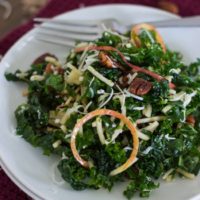 Spiralized Apple, Kale, and Cheddar Salad