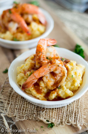 Spicy Shrimp and Goat Cheese Polenta