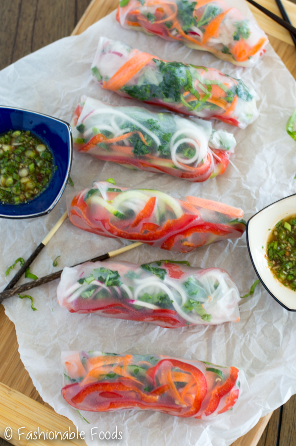 Spiralized Vegetable Spring Rolls {with Thai-Style Dipping Sauce}
