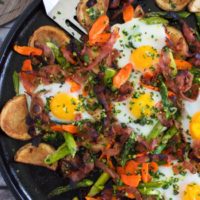 Spring Vegetable and Ham Hash {with Mixed Herb Gremolata}