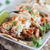 Chipotle BBQ Pulled Pork Tacos {with Cilantro Lime Coleslaw}