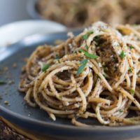 Olive Tapenade Pasta with Crispy Breadcrumbs