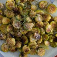 Roasted Brussels Sprouts with Parmesan and Rosemary